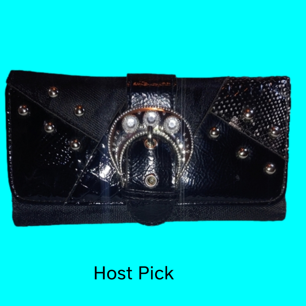 Multi-Pattern Tri-Fold Wallet Black &Silver